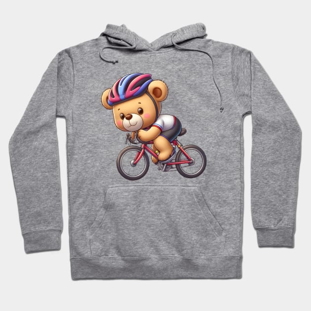 Cute Cycling Bear Kawaii Hoodie by Teddy Club